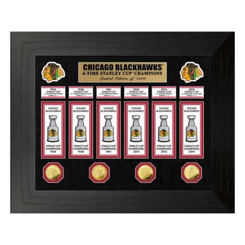 Chicago Blackhawks 6-Time Stanley Cup Champions Deluxe Gold Coin & Banner Collection