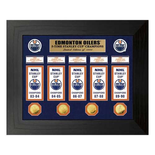 Edmonton Oilers 5-Time Stanley Cup Champions Deluxe Gold Coin & Banner Collection