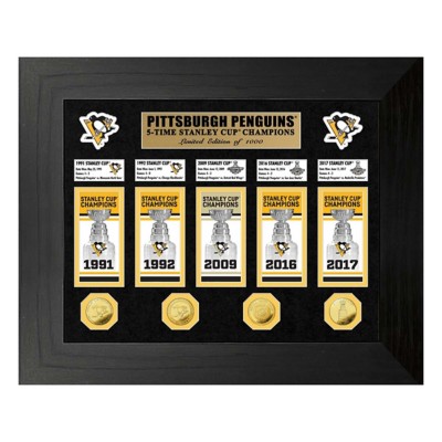 Pittsburgh Penguins 5-Time Stanley Cup Champions Deluxe Gold Coin & Banner Collection, Highland Mint