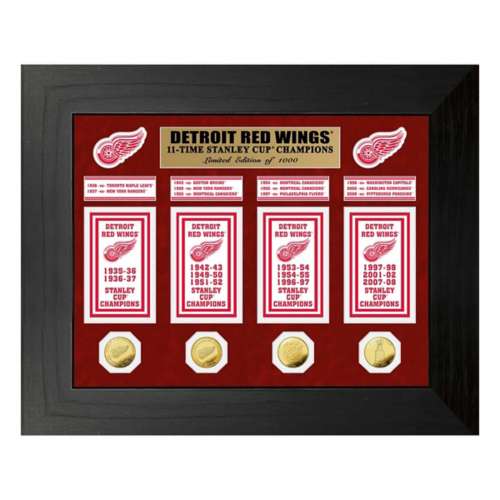 Detroit Red Wings 11-Time Stanley Cup Champions Deluxe Gold Coin & Banner Collection