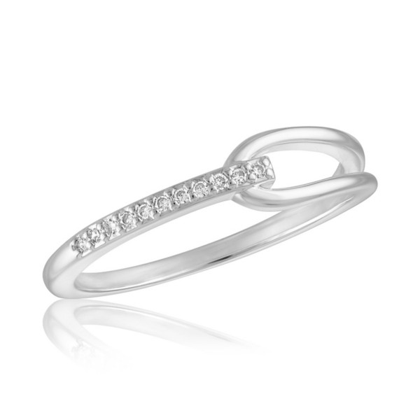 Women's Stacks CZ Loop Ring 8 Silver