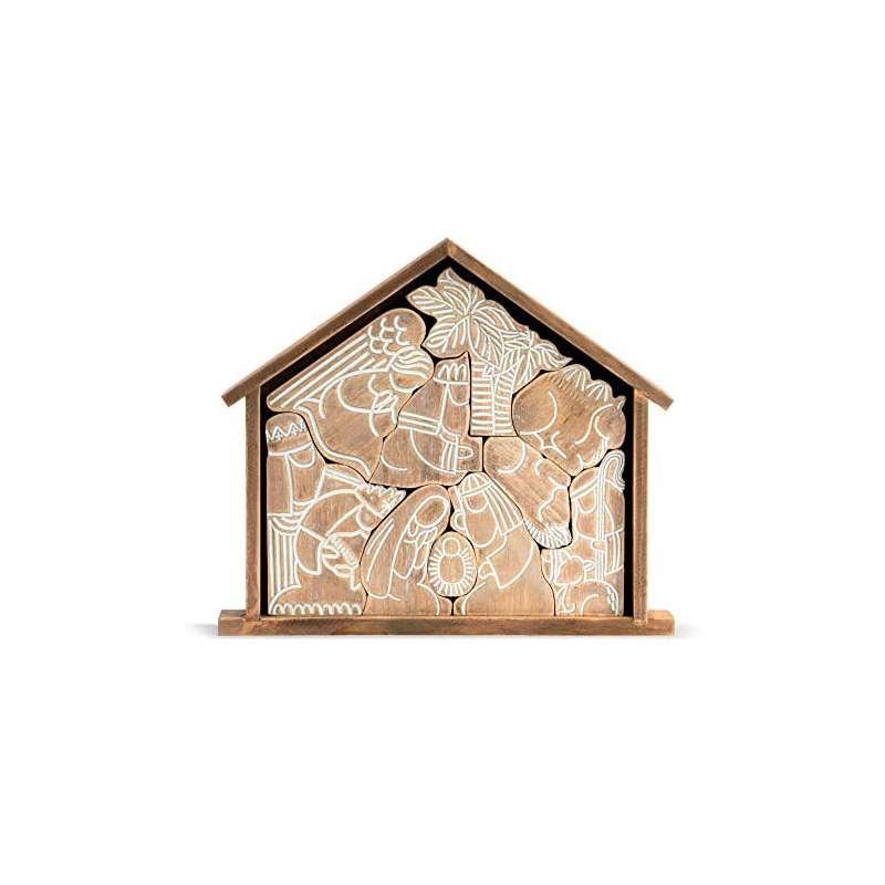 Yellowstone Company Nested Nativity Natural Brown Puzzle Figurine
