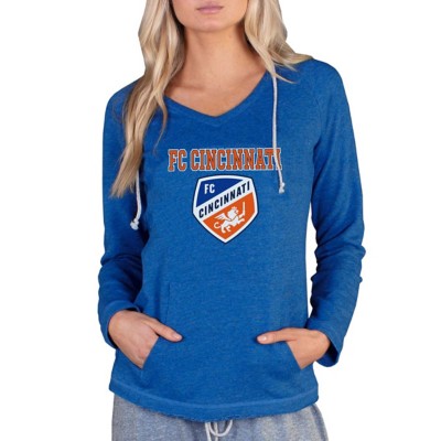 Women's Concepts Sport Royal Detroit Lions Mainstream Hooded Long Sleeve  V-Neck Top