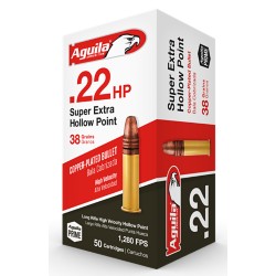 Aguila Super Extra Hollow Point 22LR Rimfire Ammunition 50 Round Box