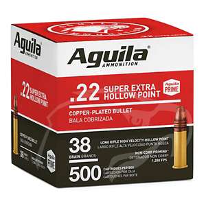Aguila Super Extra Hollow Point 22LR Rimfire Ammunition 500 Round Box