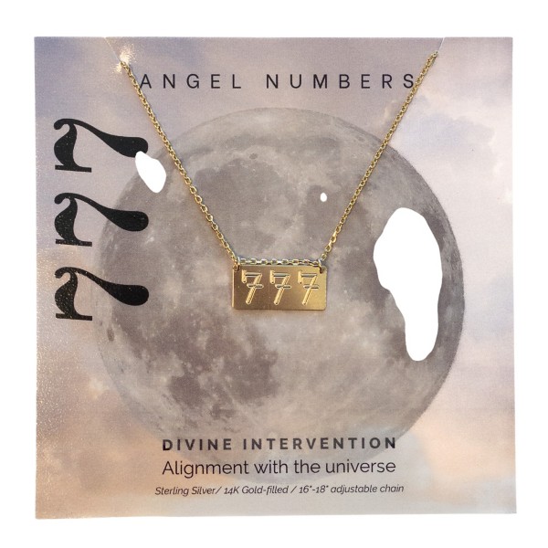 Lotus Jewelry Studio Gold Angel Numbers 777 Necklace