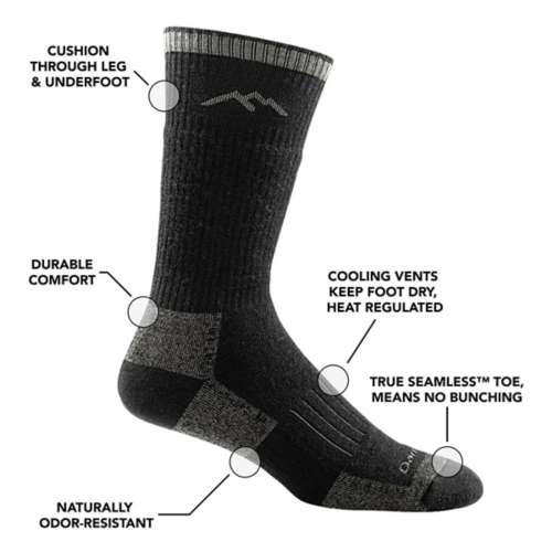 Men's Darn Tough suede boot Midweight Crew Hunting Socks