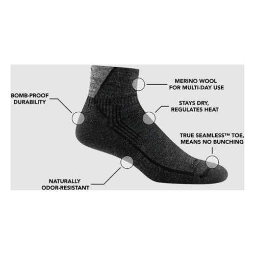 Men's Darn Tough Midweight Quarter Hiking Socks