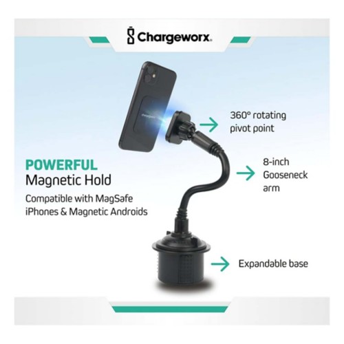Chargeworx Magnetic Cupholder Phone Mount