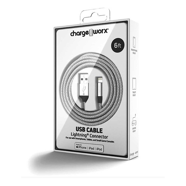 Chargeworx 6ft Lightning Cable