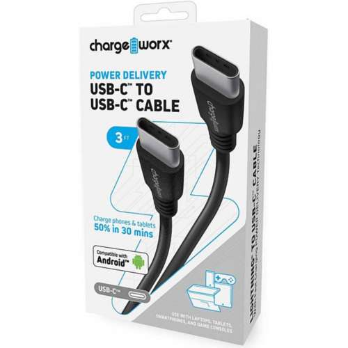 Chargeworx 3 FT USB-C to USB-C Cable