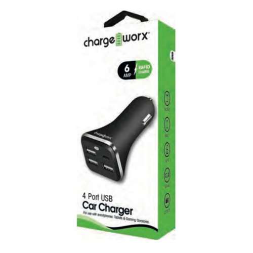 Chargeworx 4 Port USB Car Charge