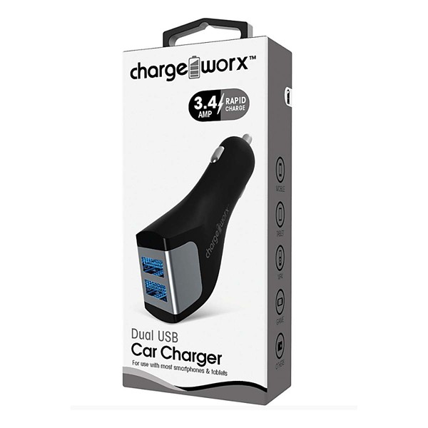 Chargeworx Dual USB Rapid Car Charger