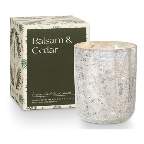 ILLUME Balsam & Cedar Small Boxed Crackle Glass Jar Candle - Primary Image