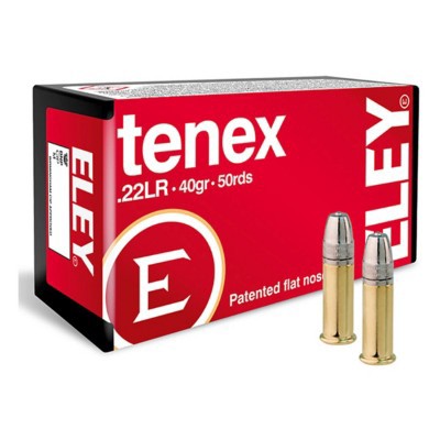 ELEY Tenex Flat Nose 22LR Rimfire Ammunition 50 Round Box