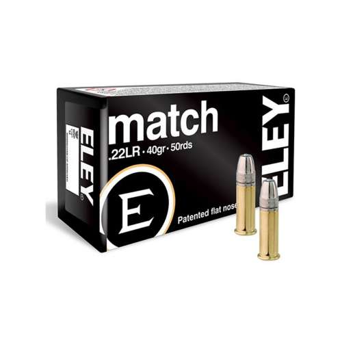 ELEY Match Flat Nose 22LR Rimfire Ammunition 50 Round Box