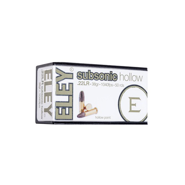 ELEY AMERICAS Eley Sub Sonic 22LR, 40gr, Hollow Point, 50rds/Box Rimfire Ammunition