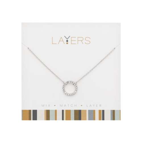 Layers Open Circle Crystal Necklace