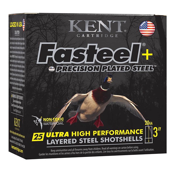 KENT CARTRIDGE Fasteel + Waterfowl Non-Toxic 20 Gauge Shotshells