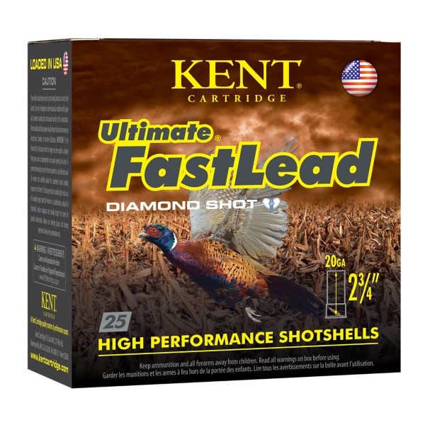 KENT CARTRIDGE Ultimate Fast Lead Upland Diamond Shot 20 Gauge Shotshells