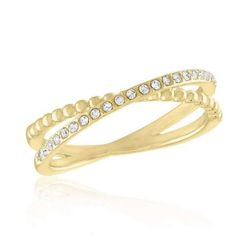 Women's Layers CZ Crossover Gold Ring