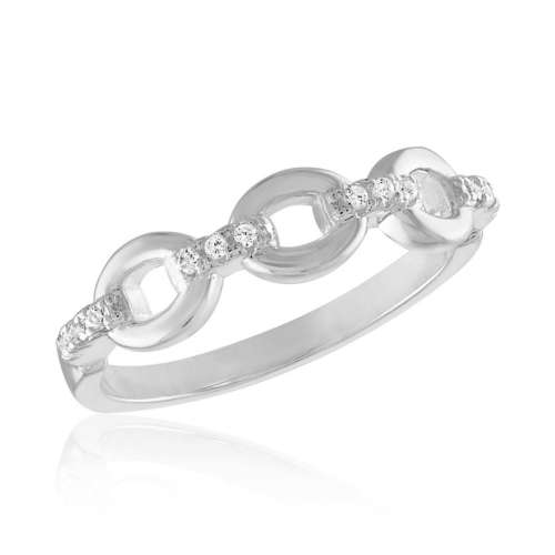 Women's Layers Linked CZ Loop Ring