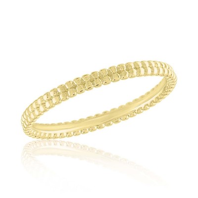 Women's Layers Double Beaded Gold Band Ring