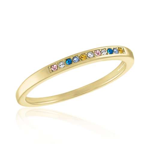 Women's Layers Multi-Color Inset CZ Gold Ring