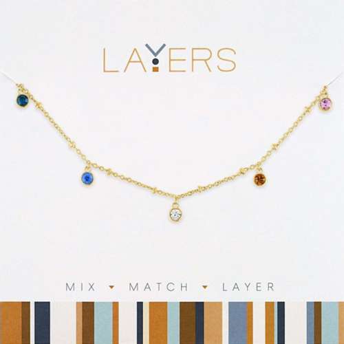 Layers Gold Multi Color Disc Necklace