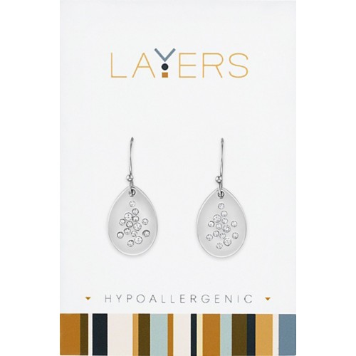 Layers Silver Stardust Dangle Earrings - Primary Image