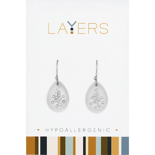 Layers Silver Stardust Dangle Earrings Silver