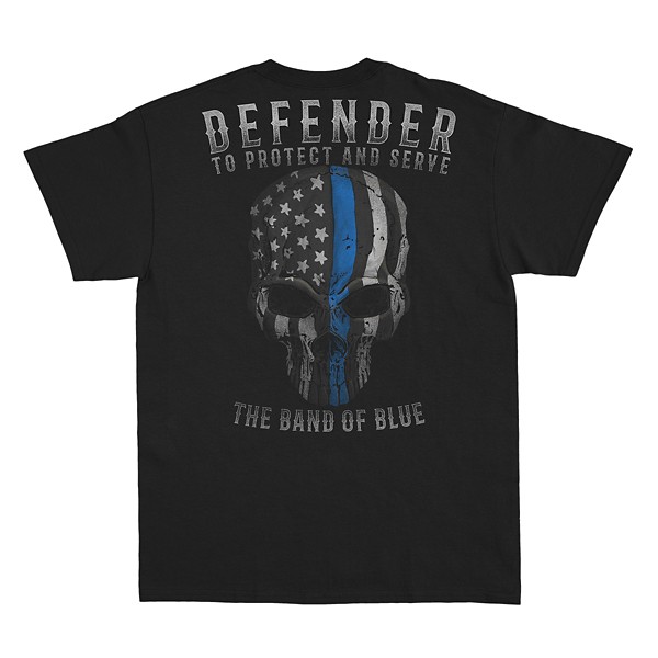 BONE HEAD OUTFITTERS Men's  Blue Line Skull T-Shirt