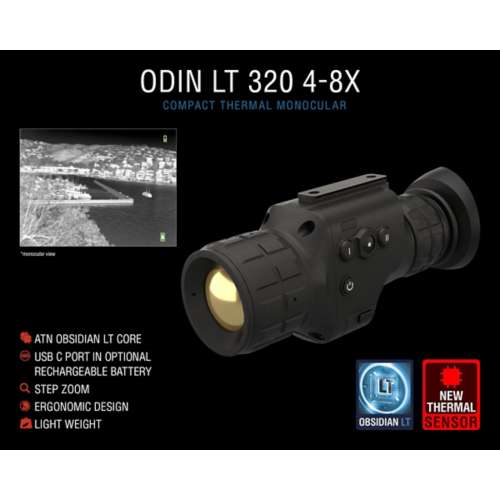 Monoculare Termico ATN Odin LT - 320x240, 4-8x, Compatibile Casco E Mano