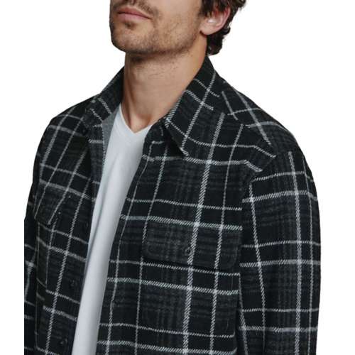 Colorado Rockies Large Check Flannel Button-Up Long Sleeve Shirt -  Black/Gray