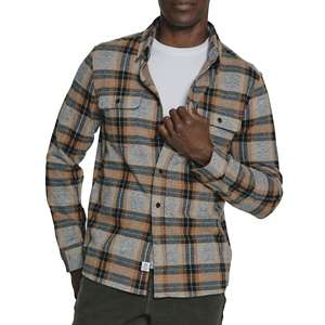 Men's Los Angeles Lakers Gold Big Checker Plaid Flannel Long Sleeve  Button-Up Shirt