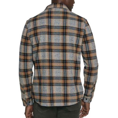 Houston Astros Large Check Flannel Button-Up Long Sleeve Shirt - Orange/Navy