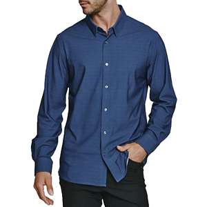 Men's St. Louis Blues Antigua Royal Dynasty Woven Button-Down Long Sleeve  Shirt