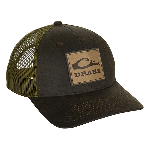 Men's Drake Waterfowl Leather Patch Mesh Back Adjustable Hat - Drake Waterfowl