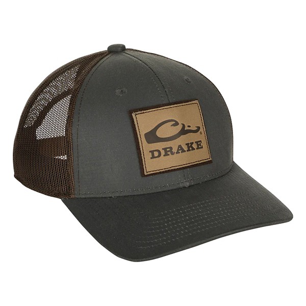 Men's Drake Waterfowl Leather Patch Mesh Back Adjustable Hat - Drake Waterfowl