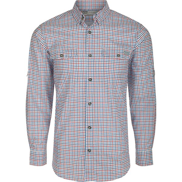 Men's Drake Waterfowl Frat Tattersall Long Sleeve Button Up Shirt - Drake Waterfowl