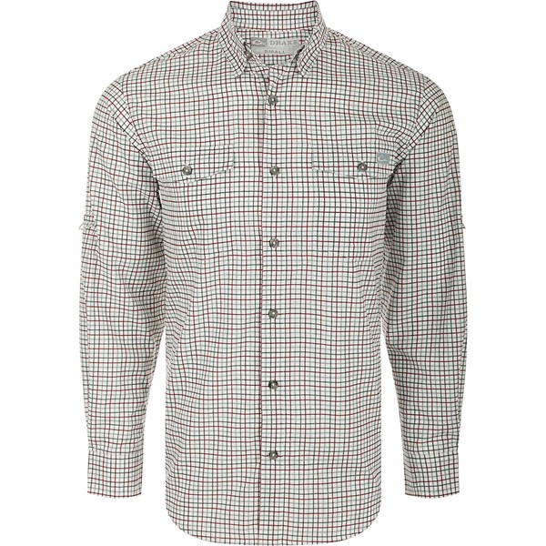Men's Drake Waterfowl Frat Tattersall Long Sleeve Button Up Shirt - Drake Waterfowl