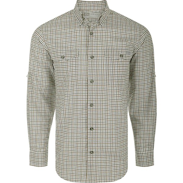 Men's Drake Waterfowl Frat Tattersall Long Sleeve Button Up Shirt - Drake Waterfowl