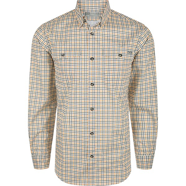 Men's Drake Waterfowl Frat Tattersall Long Sleeve Button Up Shirt - Drake Waterfowl