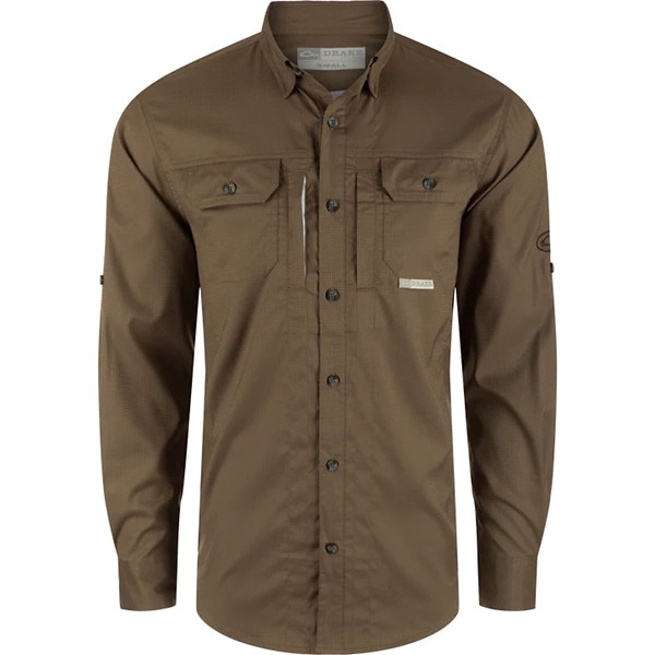 Men's Drake Waterfowl Wingshooter's Trey Dobby Long Sleeve Button Up Shirt - Drake Waterfowl