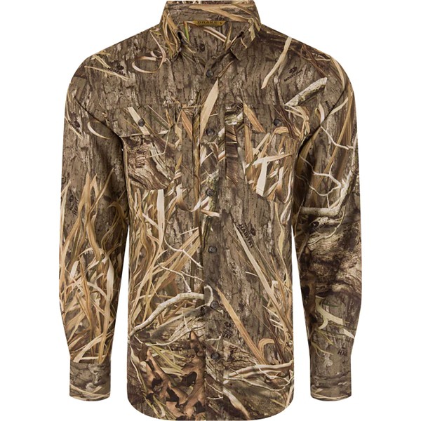 Men's Drake Waterfowl EST Wingshooter Trey Long Sleeve Button Up Shirt - Drake Waterfowl
