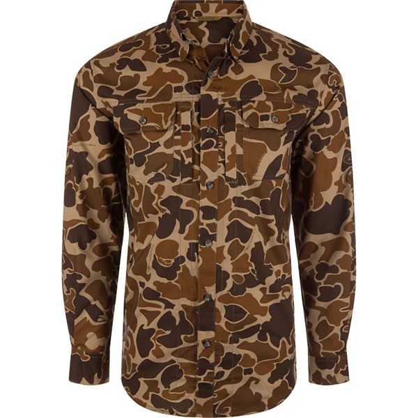 Men's Drake Waterfowl EST Wingshooter Trey Long Sleeve Button Up Shirt - Drake Waterfowl