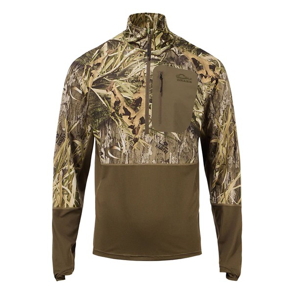 Men's Drake Waterfowl EST Offset Long Sleeve 1/2 Zip - Drake Waterfowl