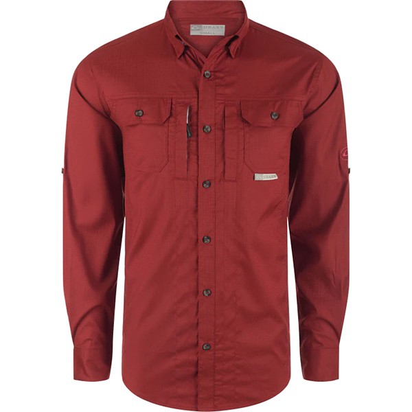 Men's Drake Waterfowl Wingshooter's Trey Dobby Long Sleeve Button Up Shirt - Drake Waterfowl