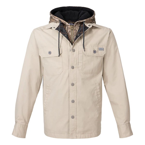 Men's Drake Waterfowl Campfire Canvas Shirt Jac Hoodie Full Zip - Drake Waterfowl