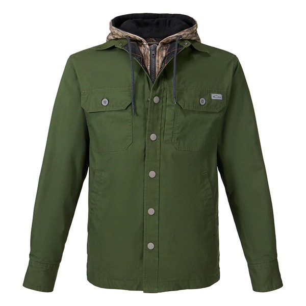 Men's Drake Waterfowl Campfire Canvas Shirt Jac Hoodie Full Zip - Drake Waterfowl